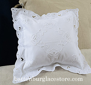 Imperial Embroidered Baby Pillow Sham 12x12" Sq (Cover Only) - Click Image to Close